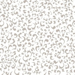 Scattered Swirls - Soft Grey and White