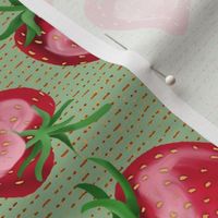 Strawberry Love on Dashed Lines with Sage Green