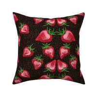 Strawberry Love on Dashed Lines with Black