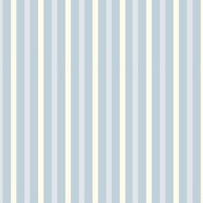 (M) French Country Stripes Soft Blue and Cream 