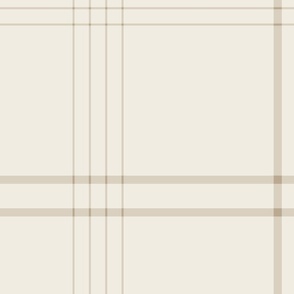 JUMBO // classic plaid stripe - bone beige_ creamy white - simple minimalist tartan checker