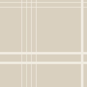 JUMBO // classic plaid stripe - bone beige_ creamy white 02 - simple minimalist tartan checker