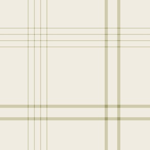 JUMBO // classic plaid stripe - creamy white_ thistle green - simple minimalist tartan checker