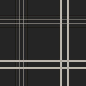 JUMBO // classic plaid stripe - cloudy silver_ raisin black - simple minimalist tartan checker