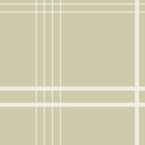 JUMBO // classic plaid stripe - creamy white_ thistle green 02 - simple minimalist tartan checker