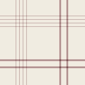 JUMBO // classic plaid stripe - creamy white_ dusty rose pink - simple minimalist tartan checker