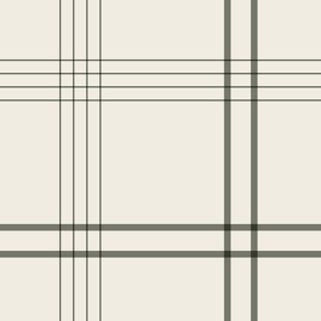 JUMBO // classic plaid stripe - creamy white_ limed ash green - simple minimalist tartan checker