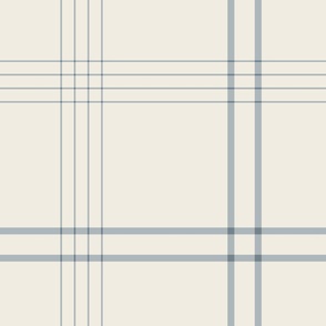 JUMBO // classic plaid stripe - creamy white_ french grey blue - simple minimalist tartan checker