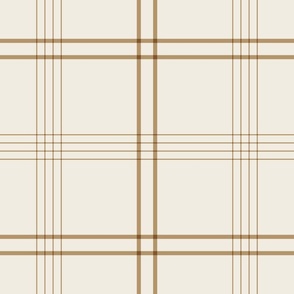 JUMBO // classic plaid stripe - creamy white_ lion gold mustard - simple minimalist tartan checker