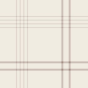 JUMBO // classic plaid stripe - creamy white_ silver rust blush - simple minimalist tartan checker