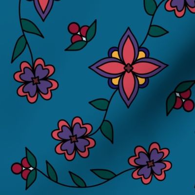 Pink and Blue Floral