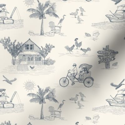 Tropical Toile Pattern_Blue and White