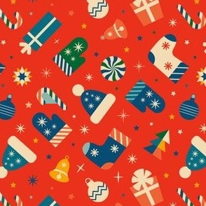 Christmas Fabric - Retro Christmas - Cute Christmas