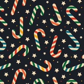 Christmas Fabric - Retro Christmas - Christmas Candy Cane