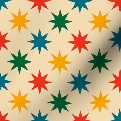 Christmas Fabric - Retro Christmas - Christmas Stars Holiday