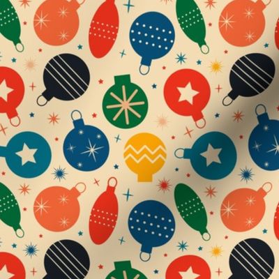 Christmas Fabric - Retro Christmas - Christmas Ornaments - Holiday