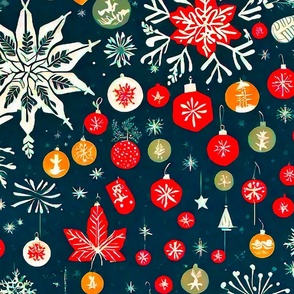Snowflakes and Christmas balls