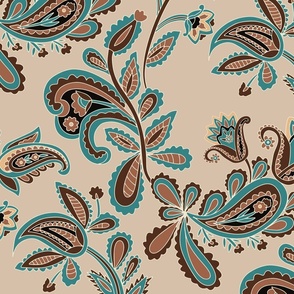 Delicate Paisley with beige background