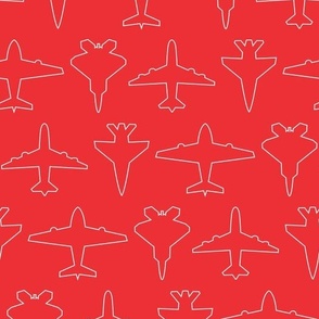airplane pattern red SMALL