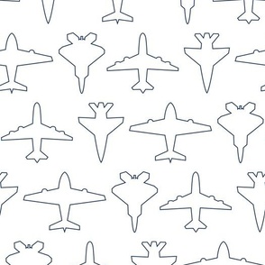 airplane pattern swatch white