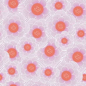 flower striped pattern pink and coral