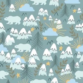 Apricity mountains and polar bears