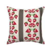 Strawberry Love Stripe on Dashed Lines with White