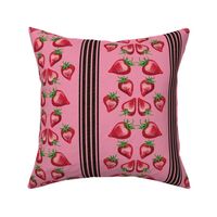 Strawberry Love Stripe on Dashed Lines with Pink