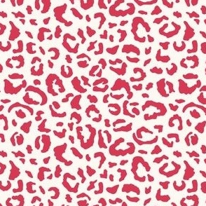 Red leopard print on cream,  valentines day