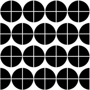 Dots with Cross - Black and White
