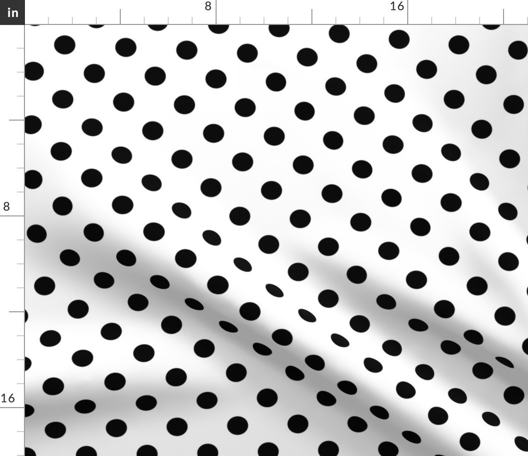 Polka Dots - Black on White