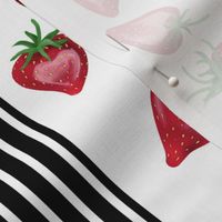Strawberry Love Stripe on White