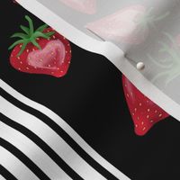 Strawberry Love Stripe on Black