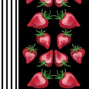 Strawberry Love Stripe on Black