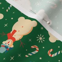 Christmas Fabric - Retro Christmas - Christmas Snowman - Vintage Holiday Christmas