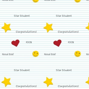 Notepaper With Stickers and Star Student - Large Print