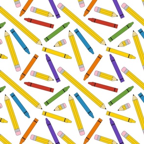 Pencils and Crayons- Large Print