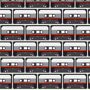 Red Cassette Tapes - Large Print
