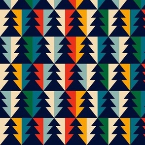 Christmas Fabric - Retro Christmas - Christmas Tree Pattern - Vintage Christmas Holiday