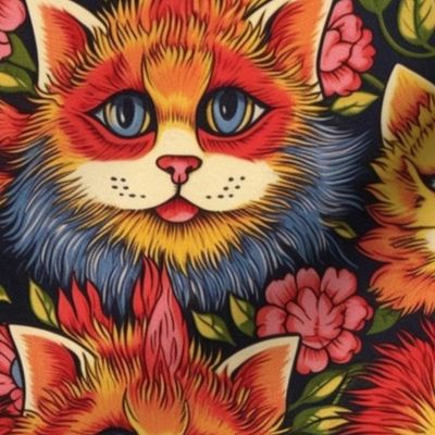 Love and cats inspired by Louis Wain