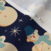 Christmas Fabric - Retro Christmas - Christmas Snowman - Vintage Christmas Holiday