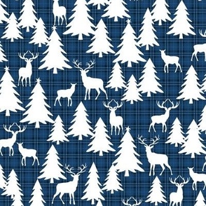 Forest Plaid Blue Very Small