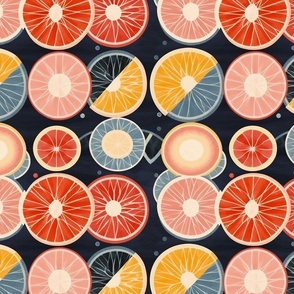 art nouveau geometric citrus inspired by hilma af klint