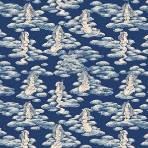 hokusai inspired japanese ghost of the clouds