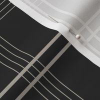 medium scale // classic plaid stripe - cloudy silver_ raisin black - simple minimalist tartan checker