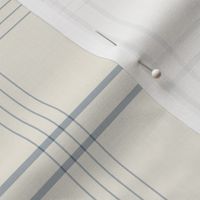 medium scale // classic plaid stripe - creamy white_ french grey blue - simple minimalist tartan checker