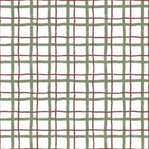 candy cane green red plaid small scale