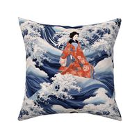 hokusai inspired japanese goddess of the waves