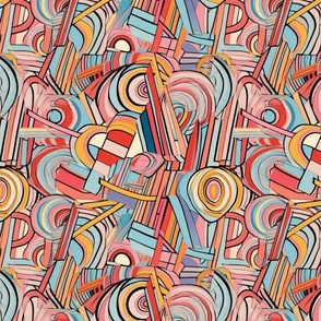 candy canes geometric watercolor abstract inspired by kandinsky