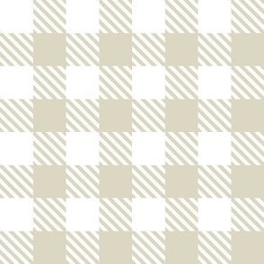Beige and White Gingham - Neutral Green Home Decor, Christmas